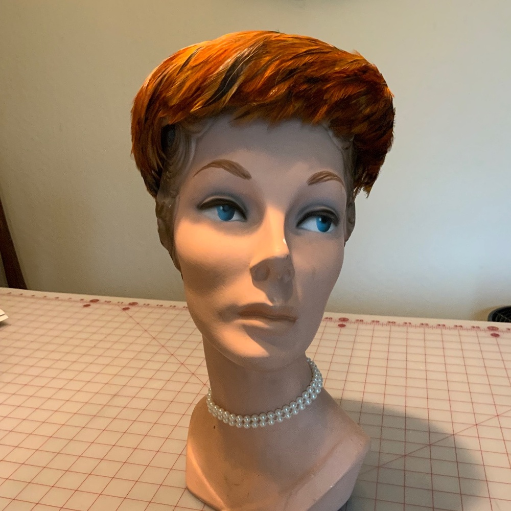 Vintage 1950s Pheasant Feather Cap